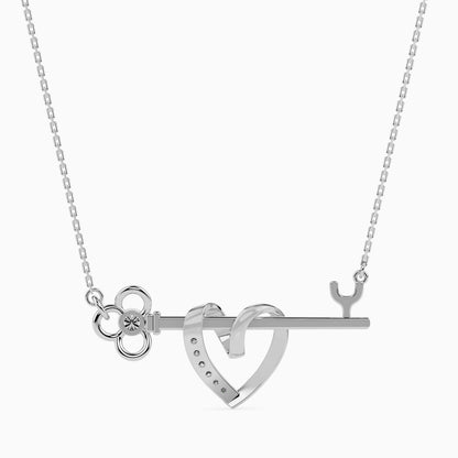 Heart Key Diamond Necklace