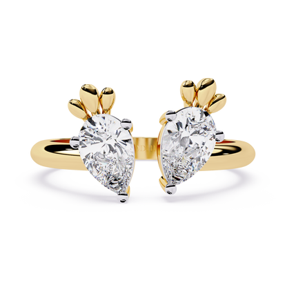 Twin Pear Open Ring - Origine Diamonds lab-grown diamond jewellery