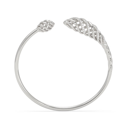 Leaf Tip Open Cuff Bangle