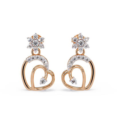 Star Heart Drop Earrings