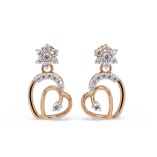 Star Heart Drop Earrings