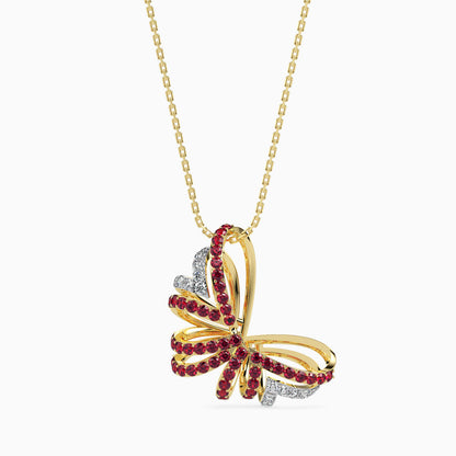 Ruby Butterfly Pendant