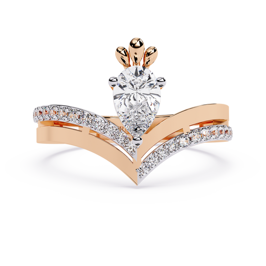Chevron Pear Tiara Ring