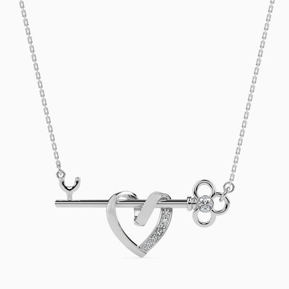 Heart Key Diamond Necklace
