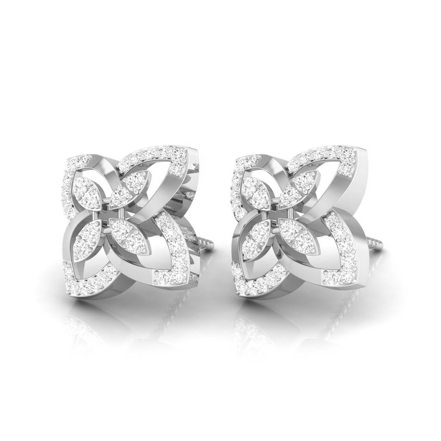 Open Quatrefoil Diamond Earrings