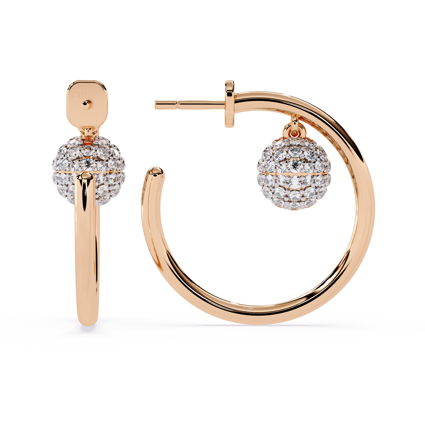 Pavé Sphere Hoop Earrings