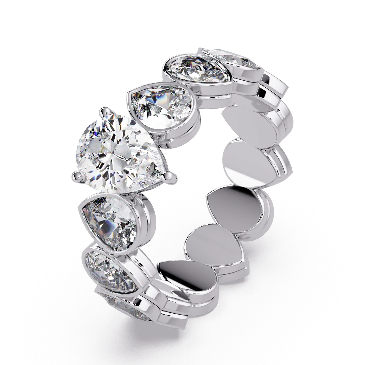 Pear Bezel Eternity Ring - Origine Diamonds lab-grown diamond jewellery