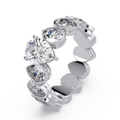 Pear Bezel Eternity Ring - Origine Diamonds lab-grown diamond jewellery