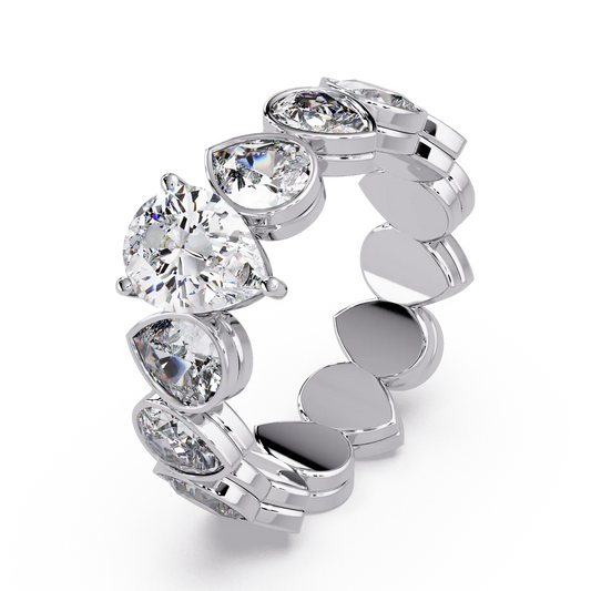 Pear Bezel Eternity Ring - Origine Diamonds lab-grown diamond jewellery