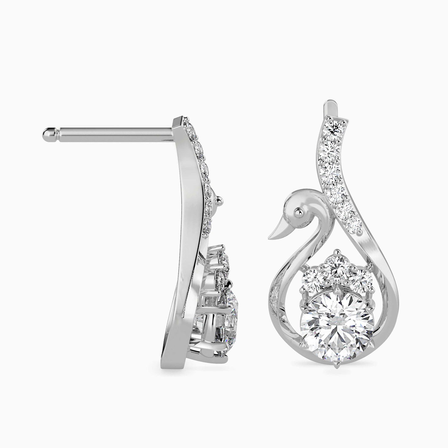 Swan Pear Drop Earrings