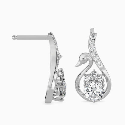 Swan Pear Drop Earrings