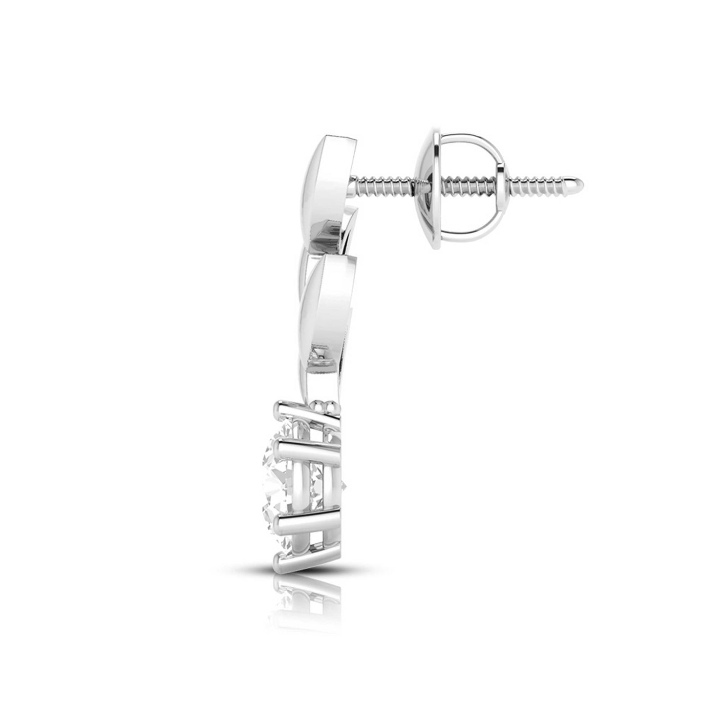 Olive Leaf Solitaire Earrings