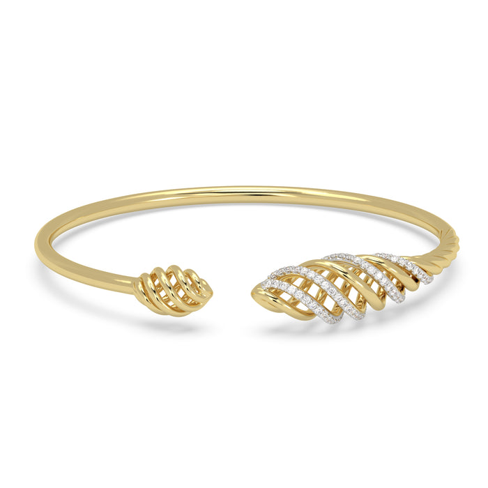 Leaf Tip Open Cuff Bangle