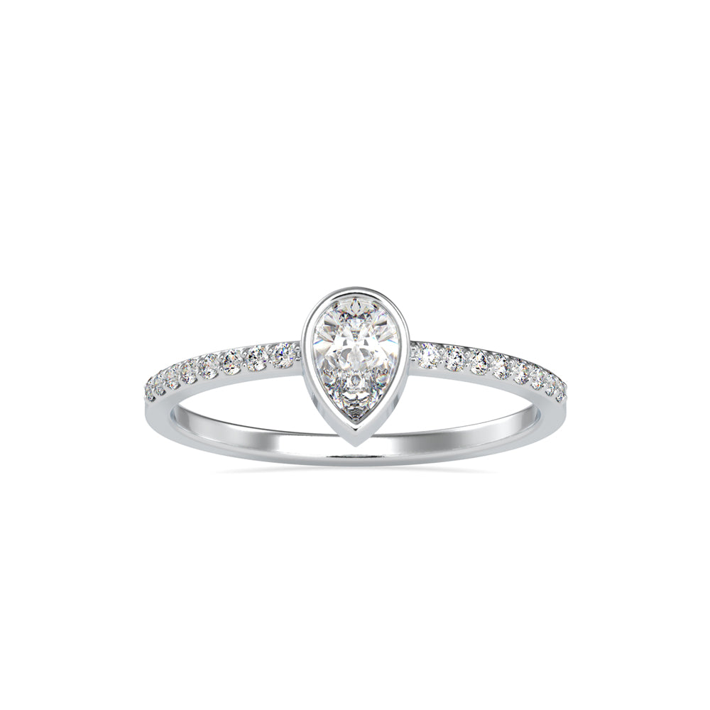 Pear Solitaire Pavé Ring