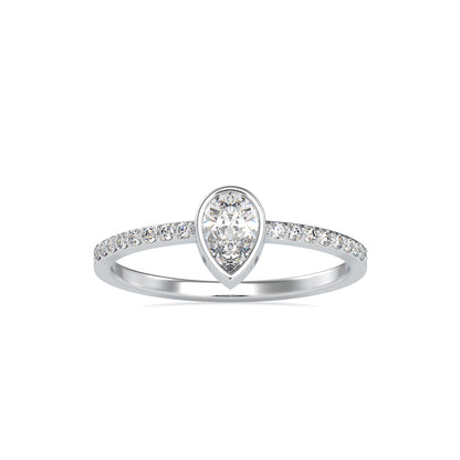 Pear Solitaire Pavé Ring