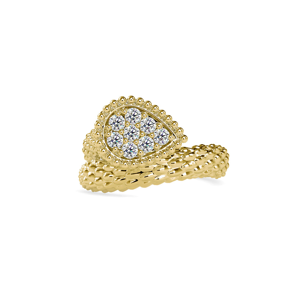 Beaded Bypass Cluster Ring