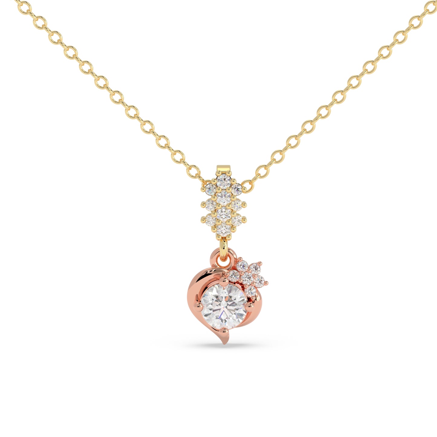 Floral Heart Solitaire Pendant - Origine Diamonds lab-grown diamond jewellery