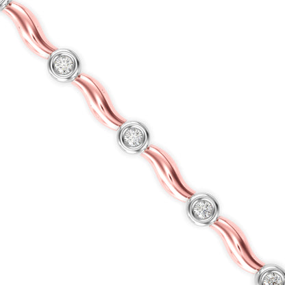 Wave Bezel Diamond Bracelet