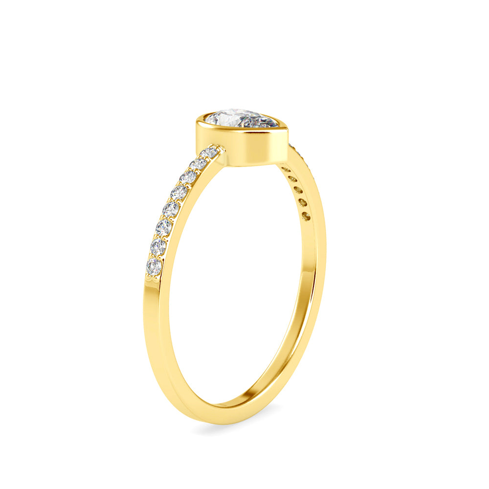 Pear Solitaire Pavé Ring