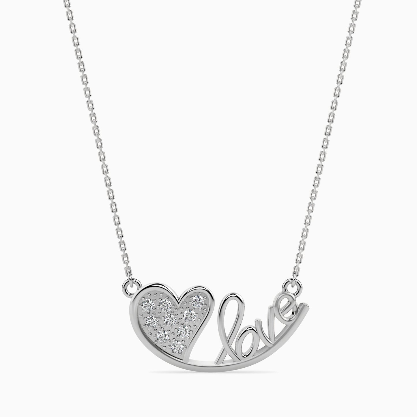 Heart & Love Script Necklace