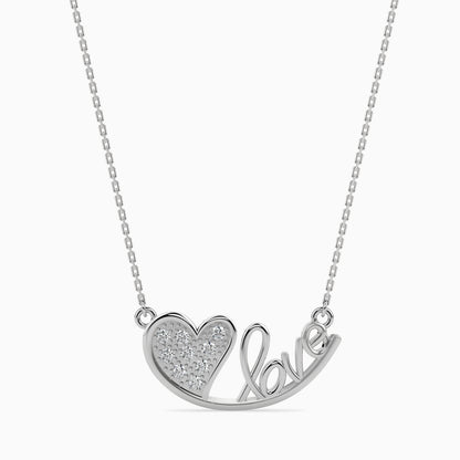 Heart & Love Script Necklace