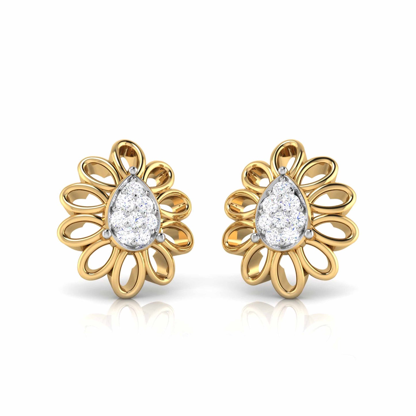 Pear Blossom Diamond Earrings