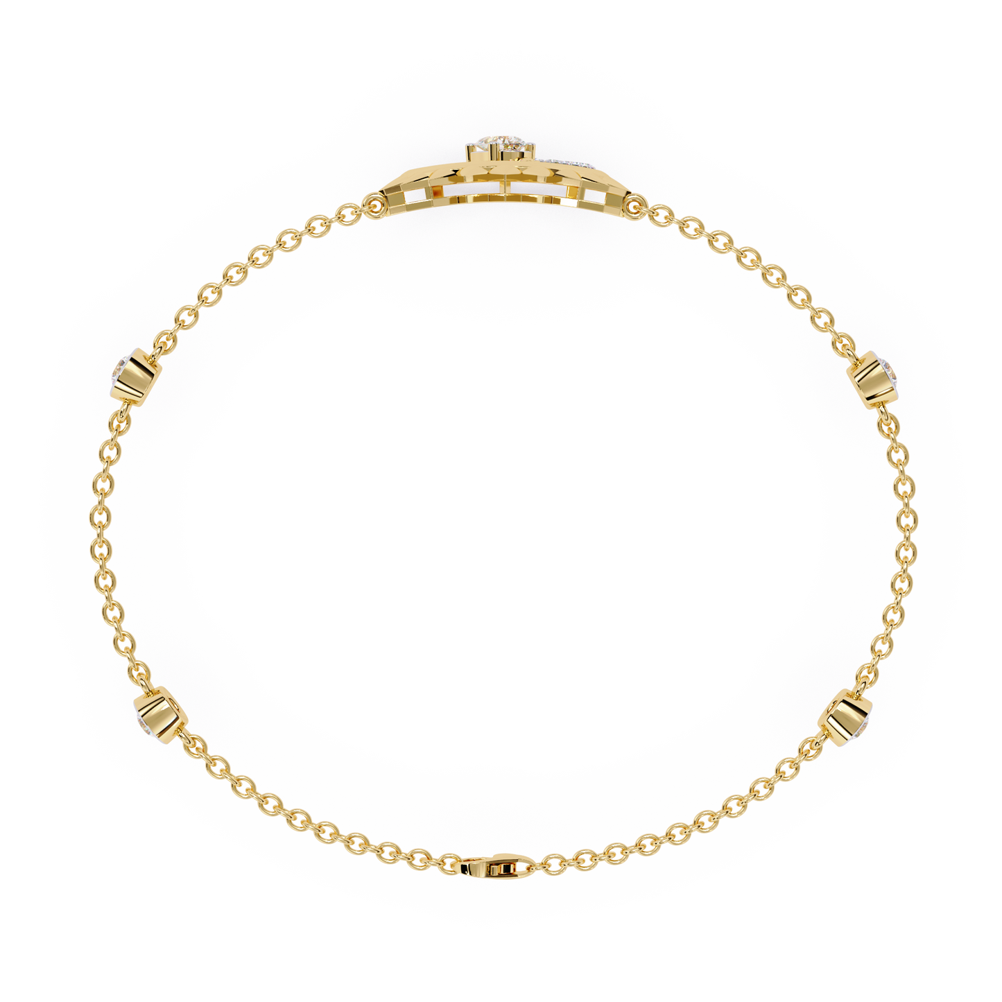 Sunburst Station Chain Bracelet