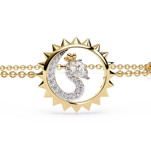 Sunburst Station Chain Bracelet