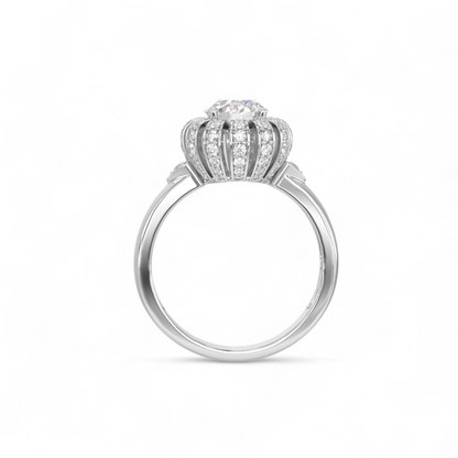Sunburst Halo Diamond Ring