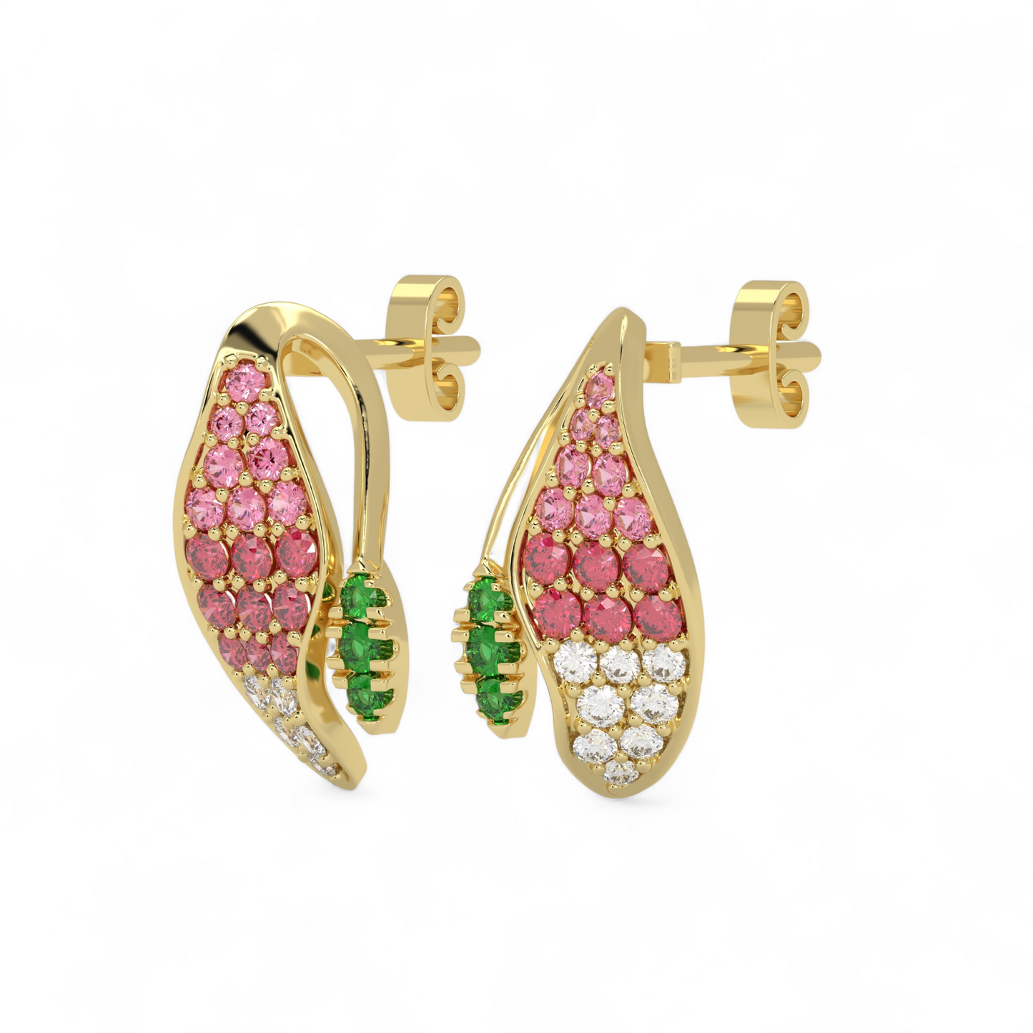 Pink Petal Gemstone Earrings