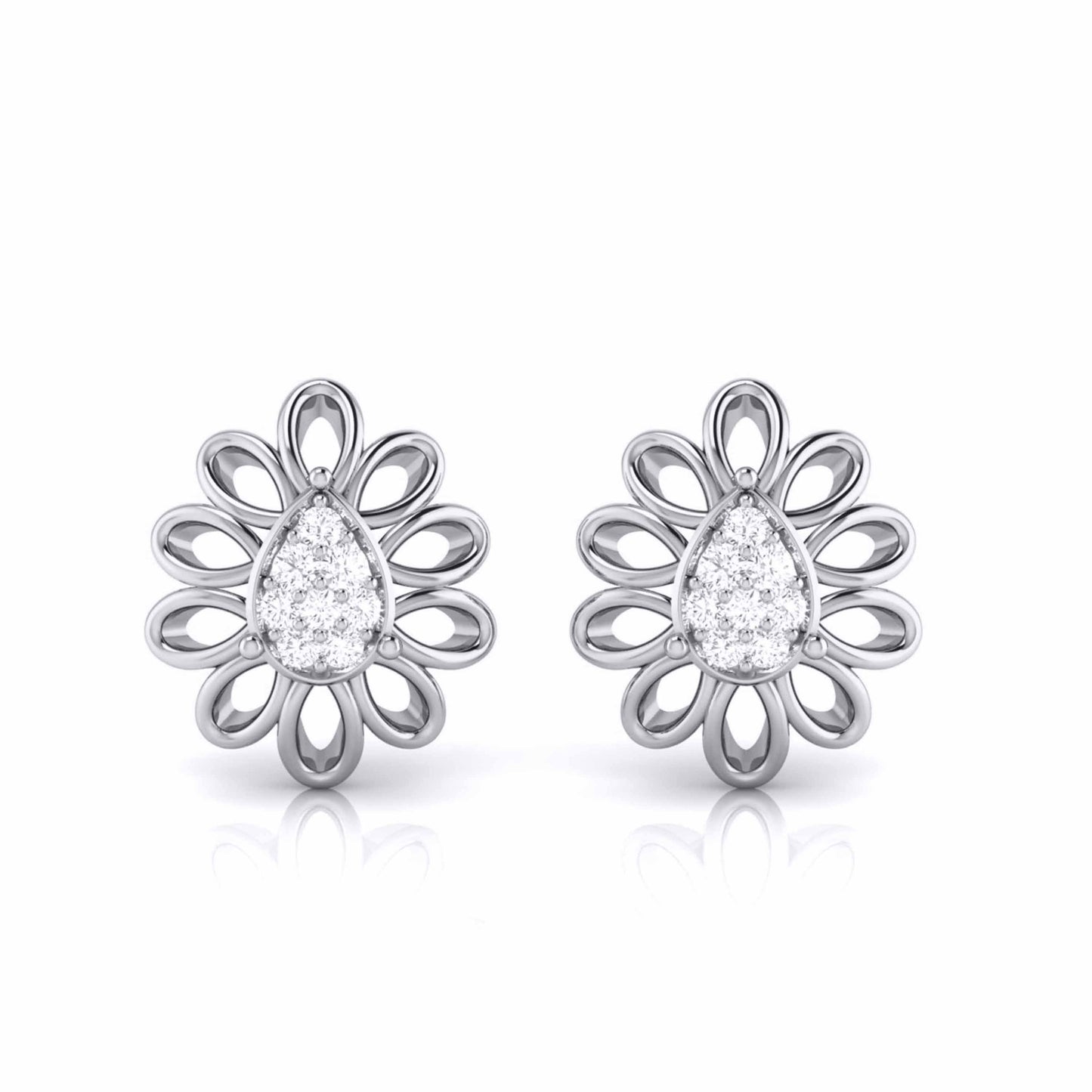 Pear Blossom Diamond Earrings