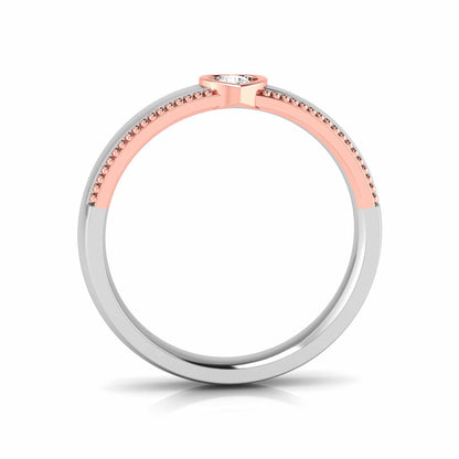 Heart Solitaire Two-Tone Ring - Origine Diamonds lab-grown diamond jewellery