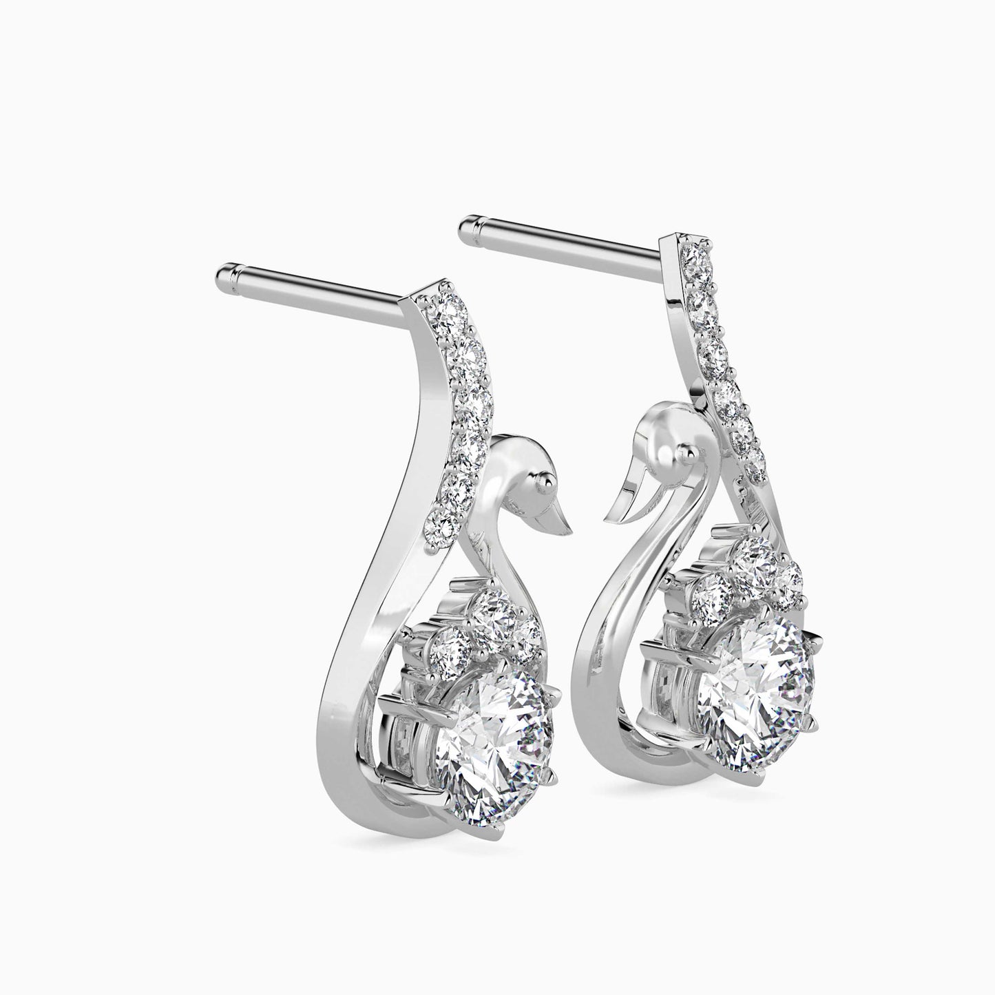 Swan Pear Drop Earrings