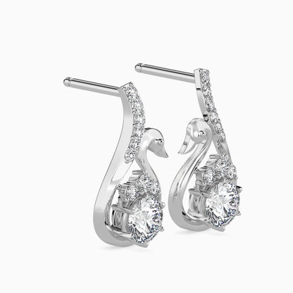 Swan Pear Drop Earrings