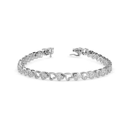 Linked Heart Diamond Bracelet