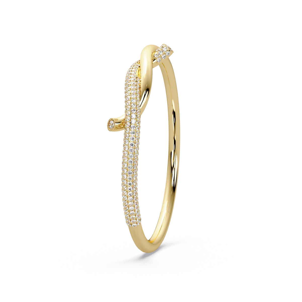 Pave Knot Diamond Bangle - Origine Diamonds lab-grown diamond jewellery