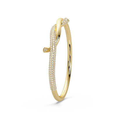 Pave Knot Diamond Bangle - Origine Diamonds lab-grown diamond jewellery