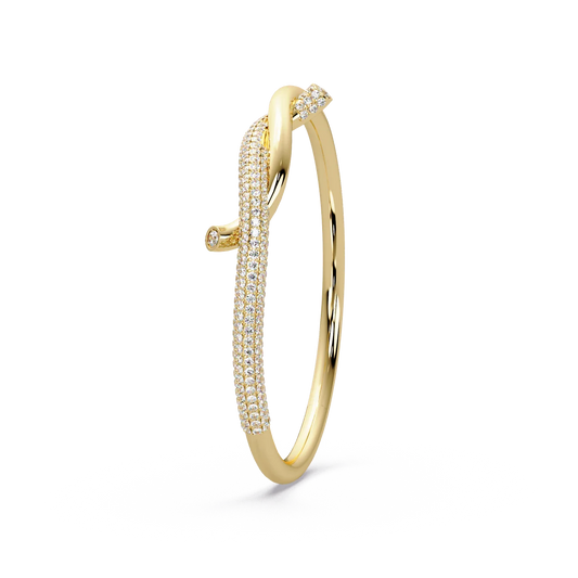 Pave Knot Diamond Bangle - Origine Diamonds lab-grown diamond jewellery