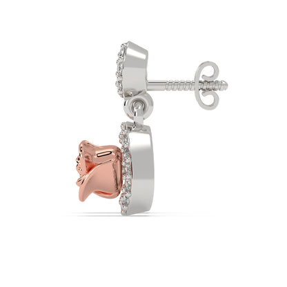 Rose Halo Drop Earrings