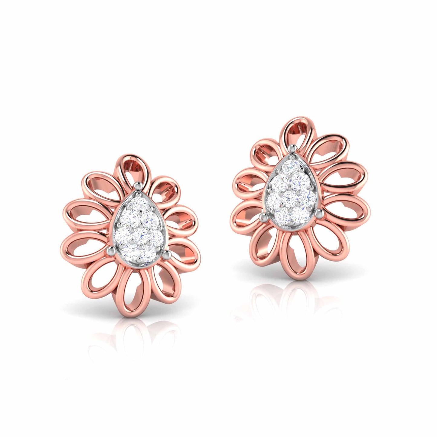 Pear Blossom Diamond Earrings