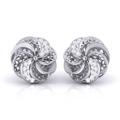 Rose Pinwheel Diamond Studs