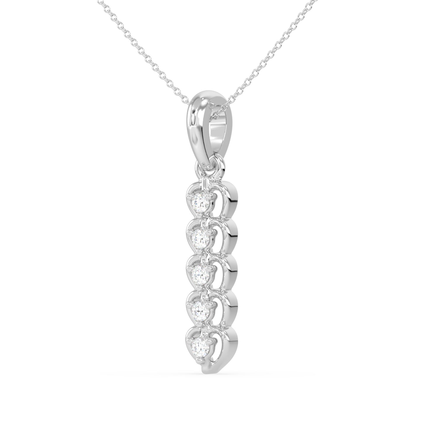 Graduated Heart Drop Pendant
