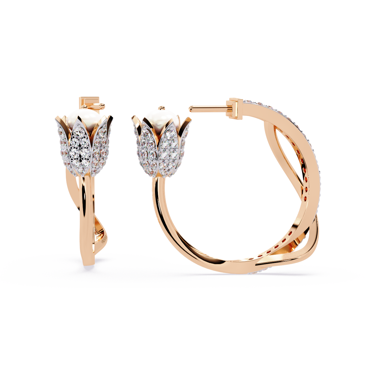 Tulip Bloom Hoop Earrings