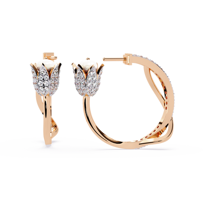 Tulip Bloom Hoop Earrings
