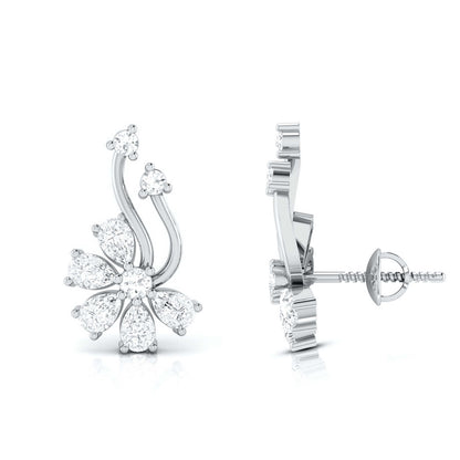 Floral Spray Diamond Earrings