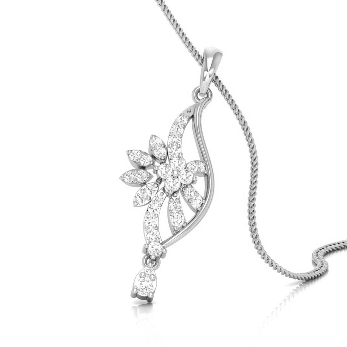Floral Swirl Drop Pendant