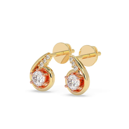 Swirl Solitaire Stud Earrings