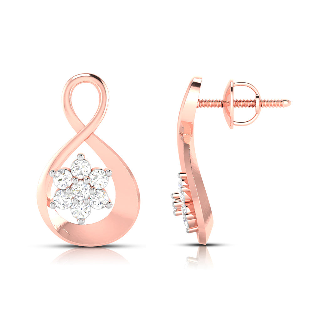 Infinity Floral Cluster Earrings
