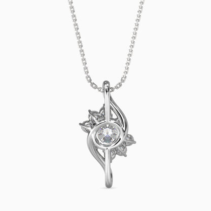 Swirl Accent Solitaire Pendant