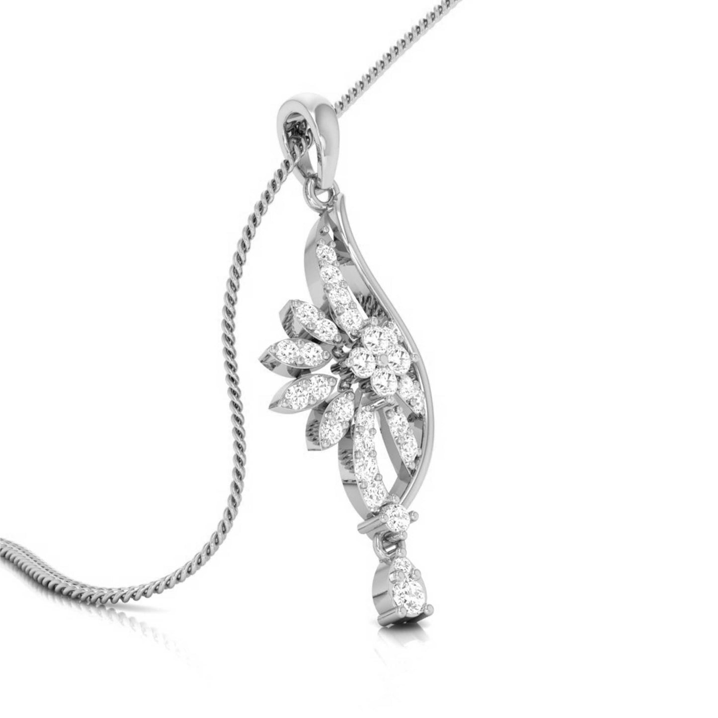 Floral Swirl Drop Pendant